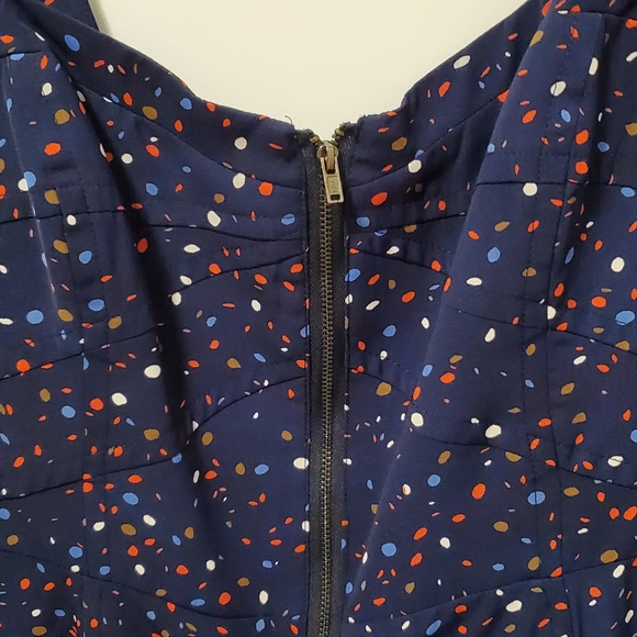 COPY - 2/$65  🖤💙 Like new BCBG navy dress with dotted pattern; zipper front - Picture 4 of 10
